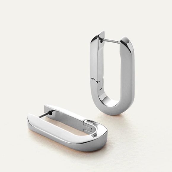 Silver Jenny Bird U-Link Earrings. (Medium Size) - Picture 2 of 3